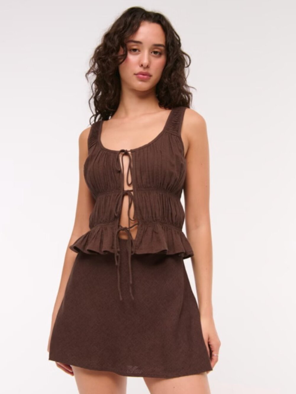 NWT Ruched Tie-Front Top